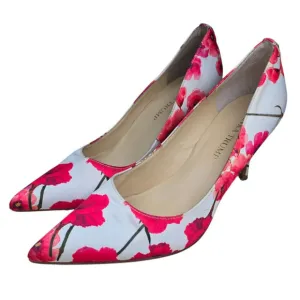 Ivanka Trump Heels Womens 7 Floral Pointy Toe Stiletto Work Boho Chic Cottage