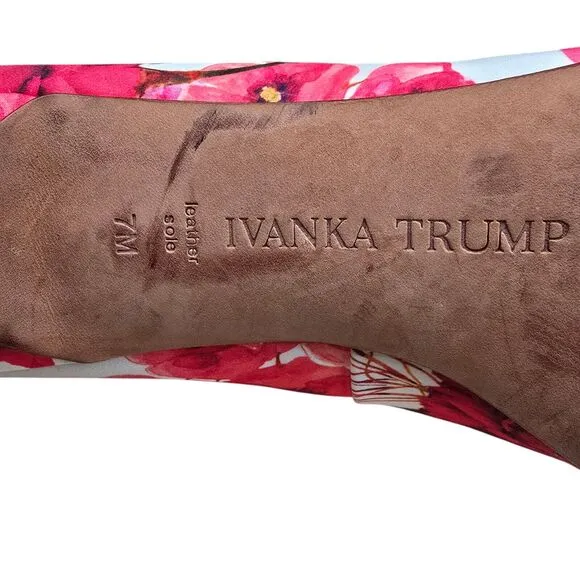 Ivanka Trump Heels Womens 7 Floral Pointy Toe Stiletto Work Boho Chic Cottage