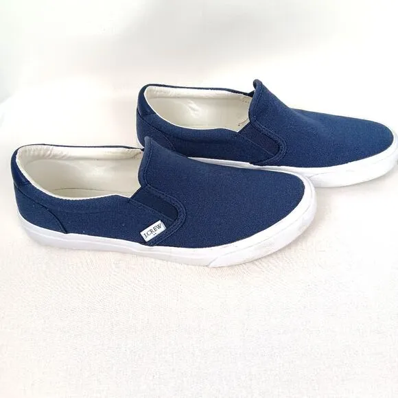 J. Crew Cotton Canvas Slip-On Sneakers Size 8