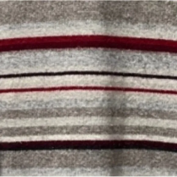 J Crew Lambswool Vintage Sweater Jumper Neutral Tan Brown Cream Burgundy Size XL