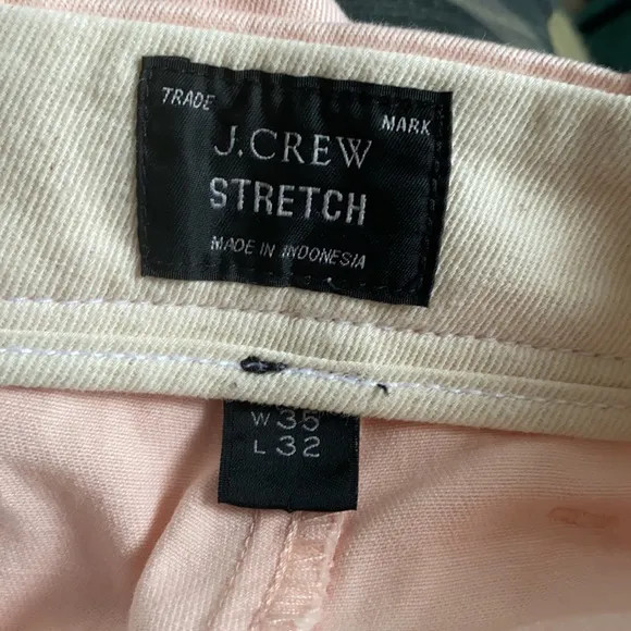 J. CREW484 Slim Fit Stretch Chino Pants In Subtle Pink  35 x 32
