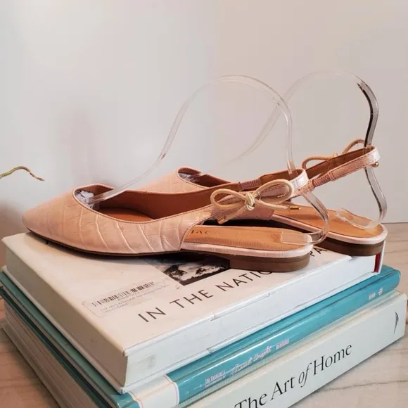 Jack Rogers Serena Blush Croco Slingback Flats