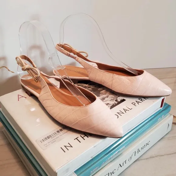 Jack Rogers Serena Blush Croco Slingback Flats