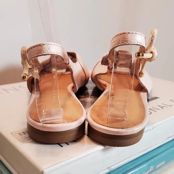 Jack Rogers Serena Blush Croco Slingback Flats