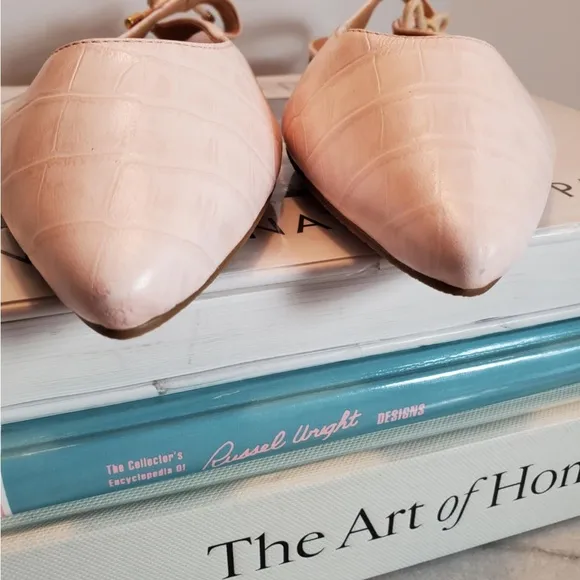 Jack Rogers Serena Blush Croco Slingback Flats