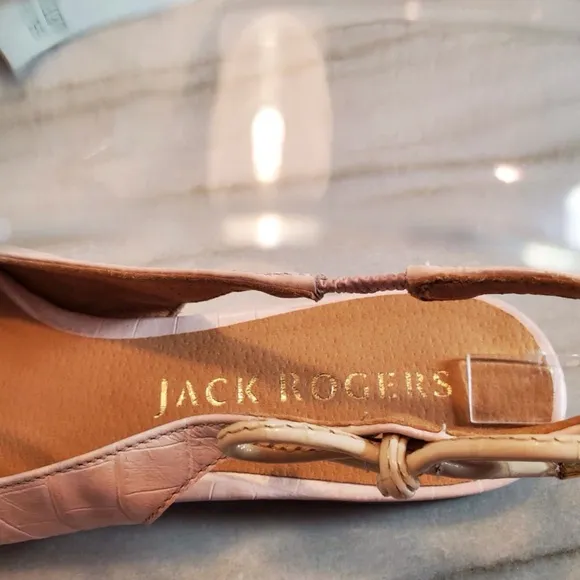 Jack Rogers Serena Blush Croco Slingback Flats