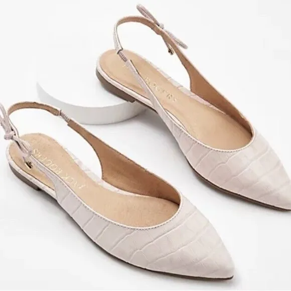 Jack Rogers Serena Blush Croco Slingback Flats