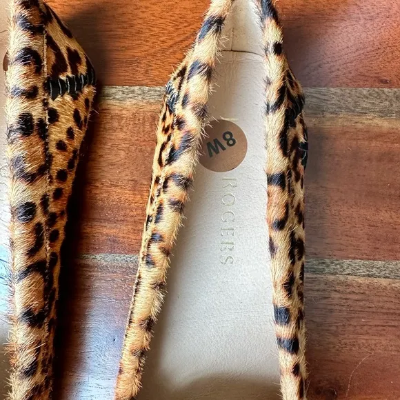 Jack Rogers WOMEN'S MILLIE HAIRCALF MOCCASIN LEOPARD PRINT CASUAL SHOES