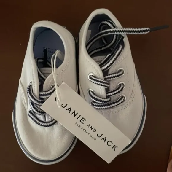 Janie and Jack White Canvas Sneakers (Size 5, Size 7, Size 8, Size 10)