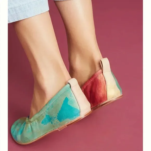 Jasper &amp; Jeera Anthropologie Watercolor Flats