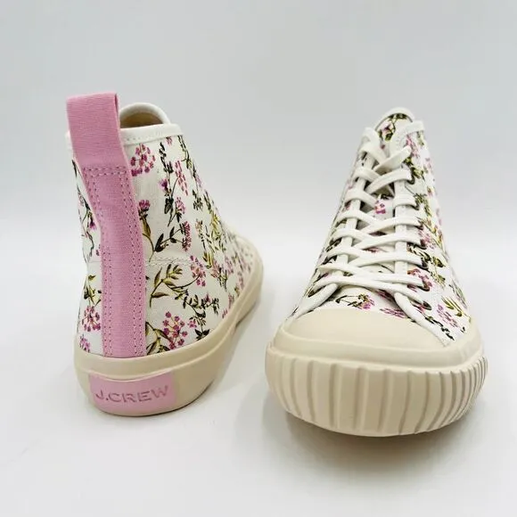 J.Crew Classic high-top Vulcanized in Whisp Floral Sneakers Size 9.5