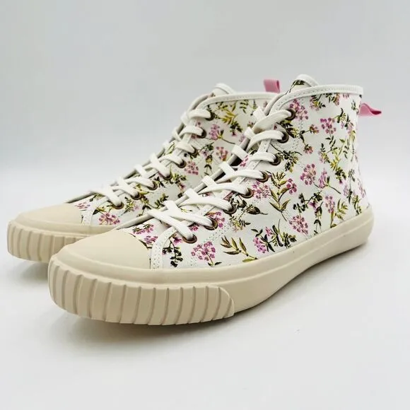 J.Crew Classic high-top Vulcanized in Whisp Floral Sneakers Size 9.5