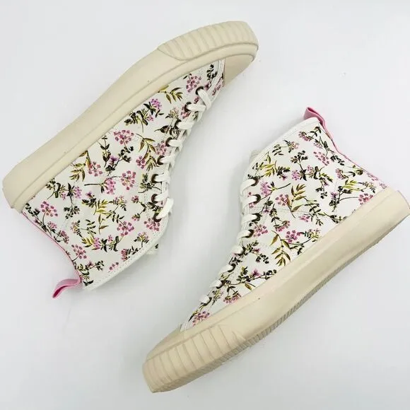 J.Crew Classic high-top Vulcanized in Whisp Floral Sneakers Size 9.5
