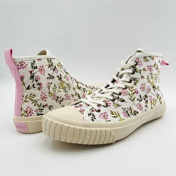 J.Crew Classic high-top Vulcanized in Whisp Floral Sneakers Size 9.5
