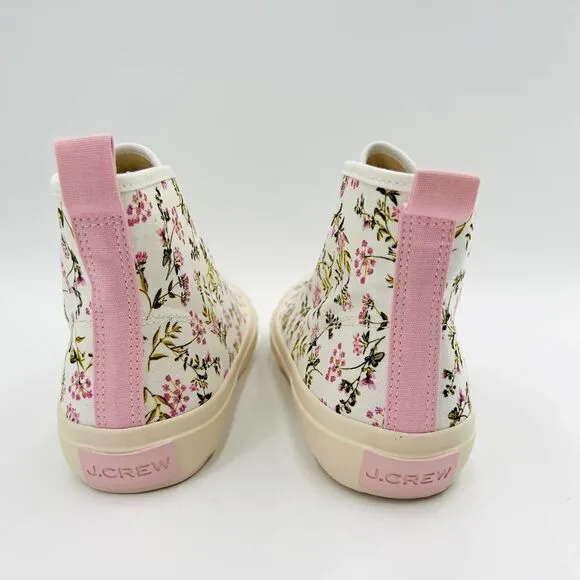 J.Crew Classic high-top Vulcanized in Whisp Floral Sneakers Size 9.5