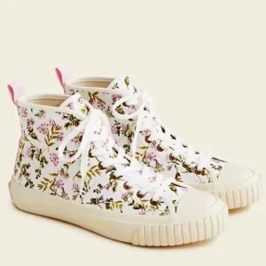 J.Crew Classic high-top Vulcanized in Whisp Floral Sneakers Size 9.5