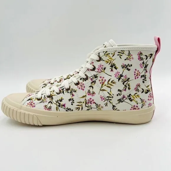 J.Crew Classic high-top Vulcanized in Whisp Floral Sneakers Size 9.5