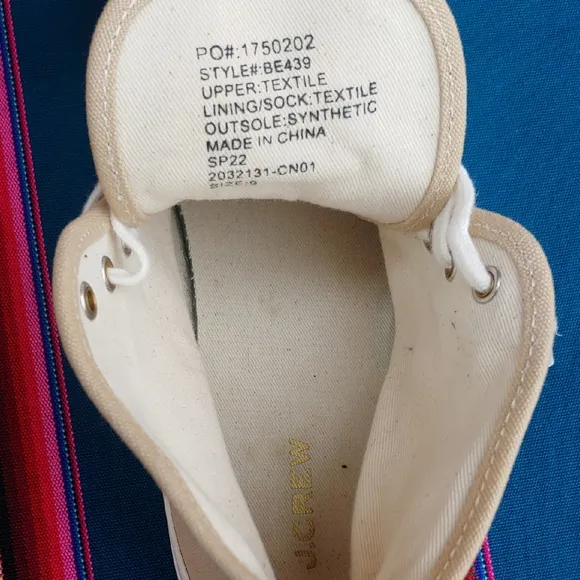 J.Crew Classic Women's Hi Top Canvas Sneakers in Tan and White size 9
