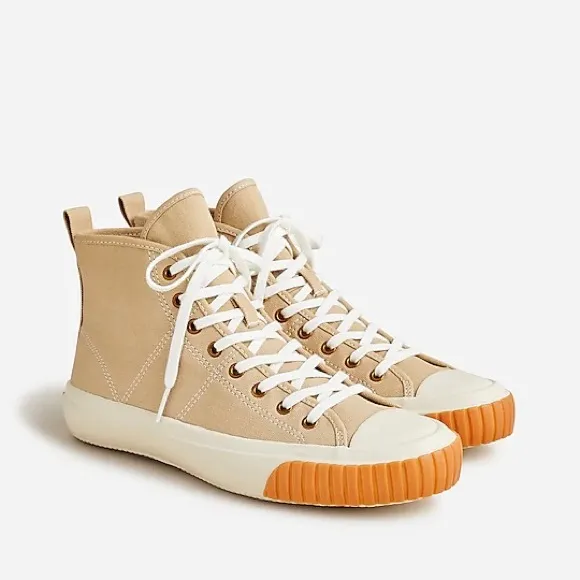 J.Crew NEW canvas high-top sneakers SAND IVORY