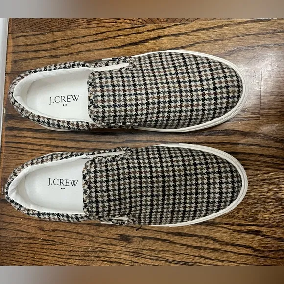 J.Crew Plaid road trip slip-on sneakers
