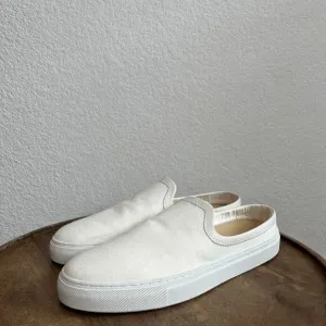 Jenni Kayne White Canvas Slip-On Slider Sneaker Shoes Women's 41 11 Run Small