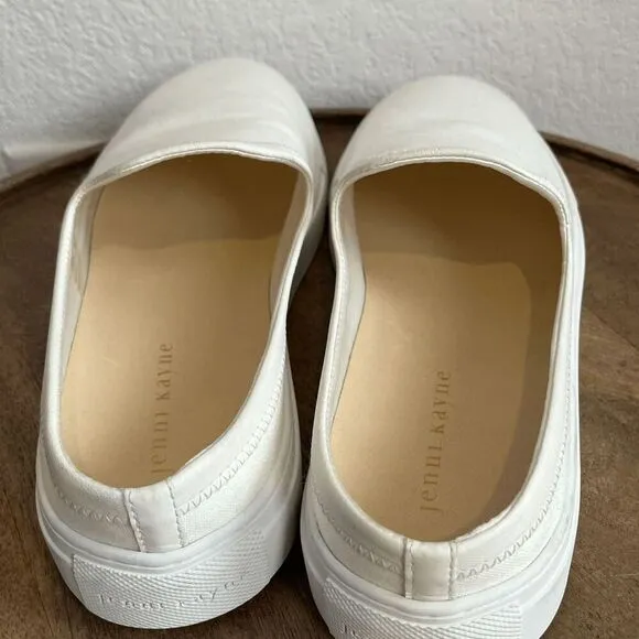 Jenni Kayne White Canvas Slip-On Slider Sneaker Shoes Women's 41 11 Run Small