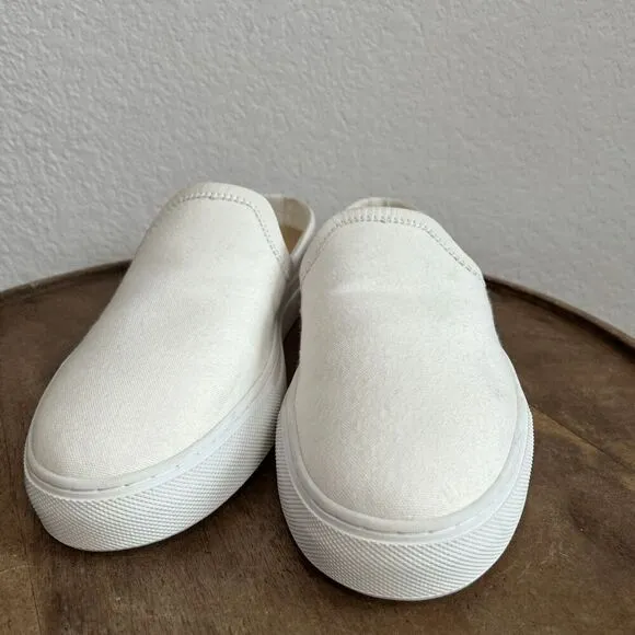 Jenni Kayne White Canvas Slip-On Slider Sneaker Shoes Women's 41 11 Run Small
