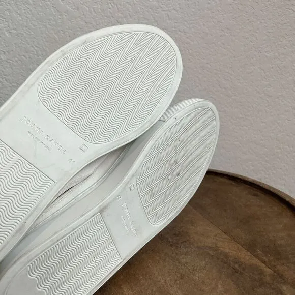 Jenni Kayne White Canvas Slip-On Slider Sneaker Shoes Women's 41 11 Run Small