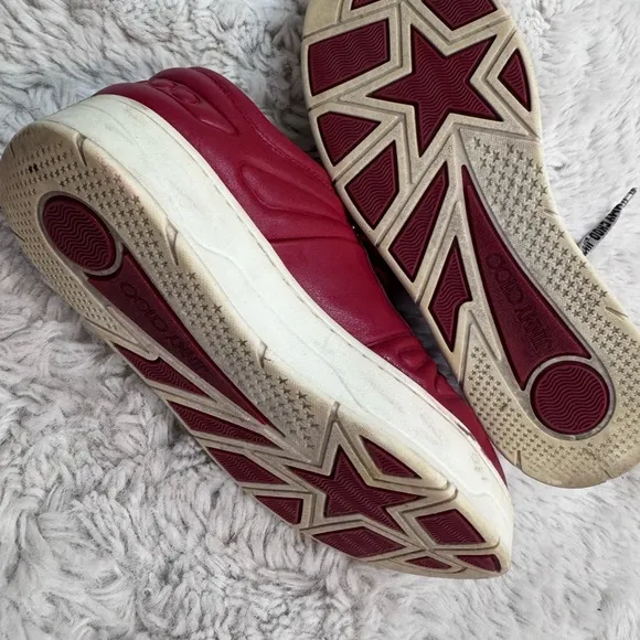 Jimmy Choo Red and White Sneakers with Minimalist Design
