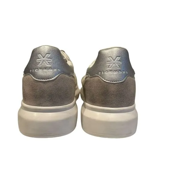John Richmond Men's Distressed Side Logo‎ White Sneakers Size 8