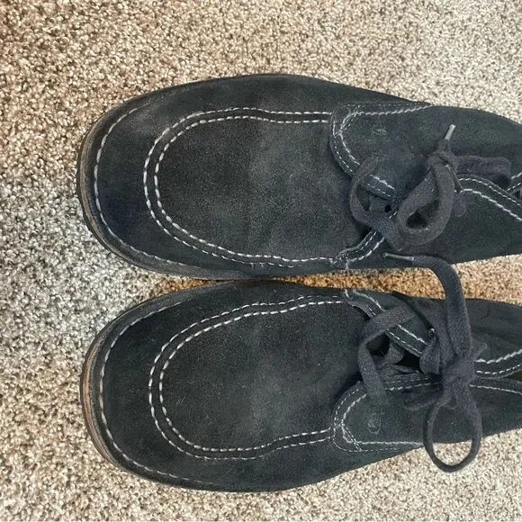 JOHN VARVATOS- Mens 10 Chukka Boots Black Suede Leather Lace Up Shoes Flats