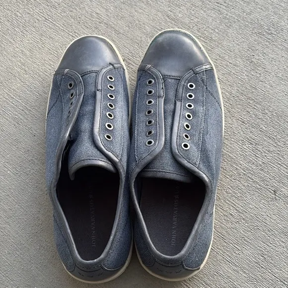 John Varvatos USA Men’s Canvas and Leather Sneakers Size 8