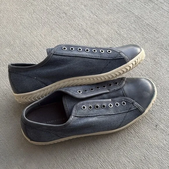 John Varvatos USA Men’s Canvas and Leather Sneakers Size 8