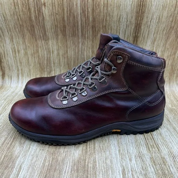 Johnston‎ &amp; Murphy Ankle Boots Men's Size 10.5 Brown Vibram Leather Hiking Boots