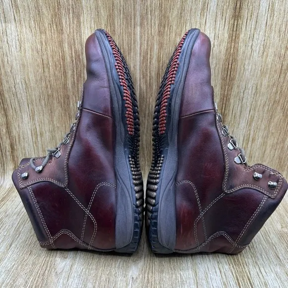 Johnston‎ &amp; Murphy Ankle Boots Men's Size 10.5 Brown Vibram Leather Hiking Boots