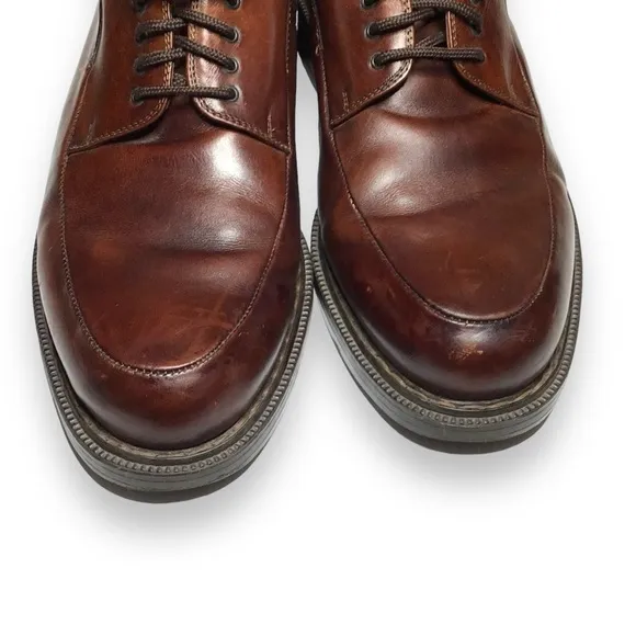 Johnston &amp; Murphy Mens Lace Up Leather Loafer Oxford Shoes, Brown, size 9M