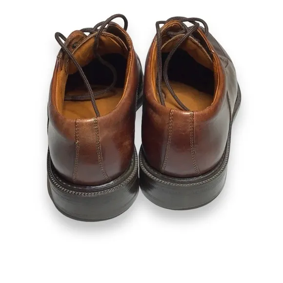 Johnston &amp; Murphy Mens Lace Up Leather Loafer Oxford Shoes, Brown, size 9M