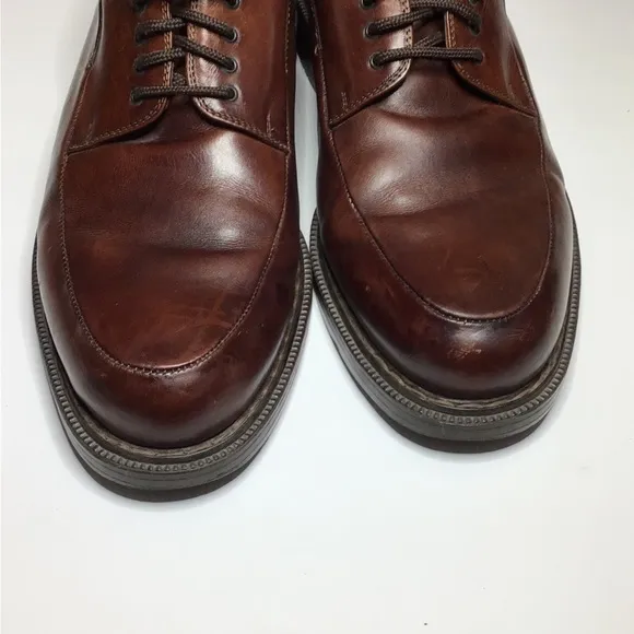 Johnston &amp; Murphy Mens Lace Up Leather Loafer Oxford Shoes, Brown, size 9M