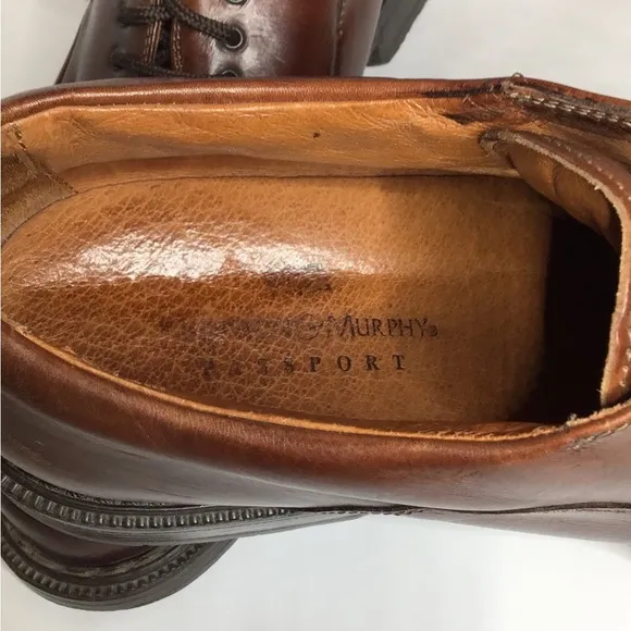 Johnston &amp; Murphy Mens Lace Up Leather Loafer Oxford Shoes, Brown, size 9M