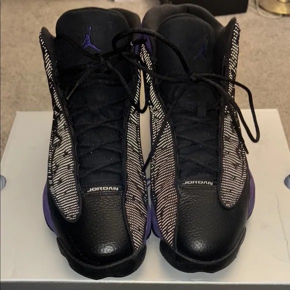 Jordan 13 Retro Men's Black and Purple Sneakers sz 15 used