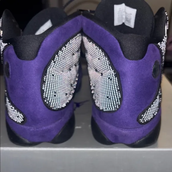Jordan 13 Retro Men's Black and Purple Sneakers sz 15 used