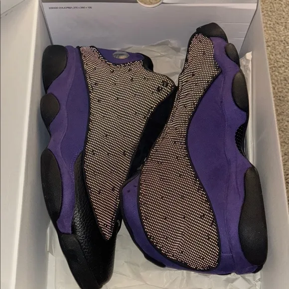 Jordan 13 Retro Men's Black and Purple Sneakers sz 15 used