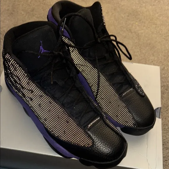 Jordan 13 Retro Men's Black and Purple Sneakers sz 15 used