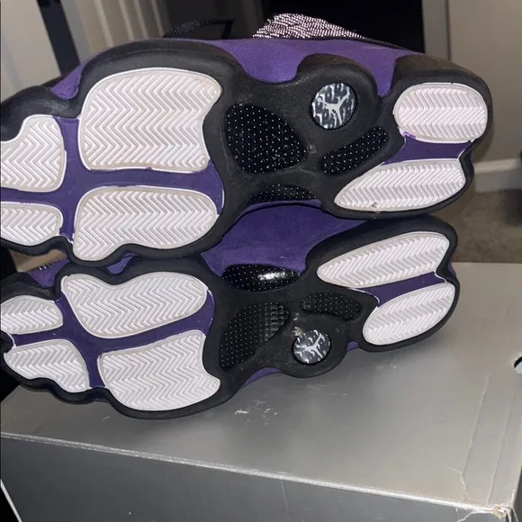 Jordan 13 Retro Men's Black and Purple Sneakers sz 15 used