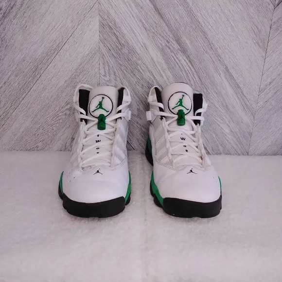 Jordan 6 Rings White/Black/LUCKY Green Basketball Sneaker Shoe Sz: 7Y US Boy's