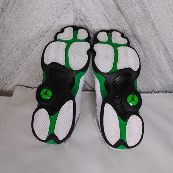Jordan 6 Rings White/Black/LUCKY Green Basketball Sneaker Shoe Sz: 7Y US Boy's