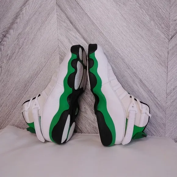 Jordan 6 Rings White/Black/LUCKY Green Basketball Sneaker Shoe Sz: 7Y US Boy's