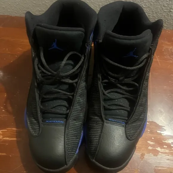 Jordan Athletic Shoes - Black and Blue Retro 13 Hyper Royal Nike