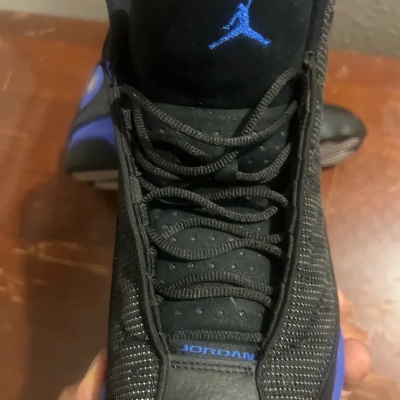 Jordan Athletic Shoes - Black and Blue Retro 13 Hyper Royal Nike