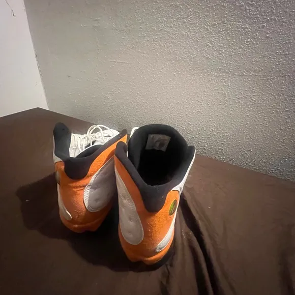 Jordan Athletic Shoes - White and Orange Retro 13 Starfish Nike